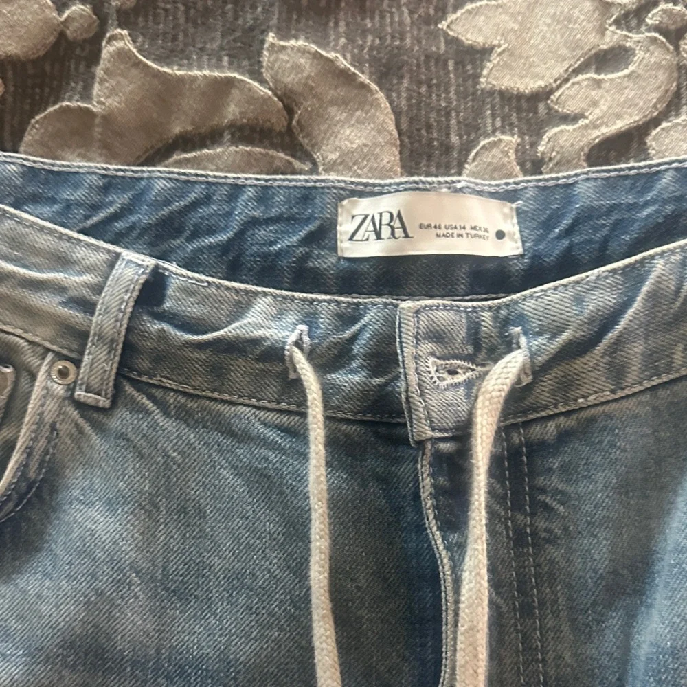 Zara Denim Blue Drawstring Pants - Picture 2 of 3
